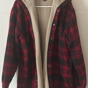 Wolverine Red and Black Flannel Sherpa Jacket